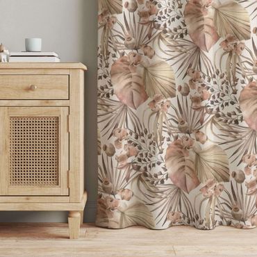 Curtain - Beige Palm Leaves