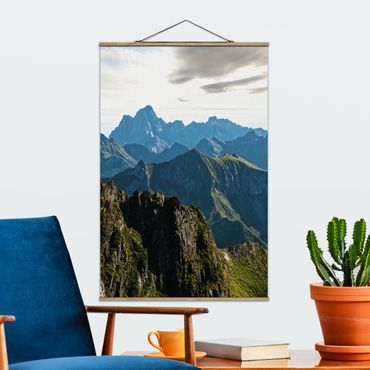 Fabric print with poster hangers - Mountains On The Lofoten - Portrait format 2:3
