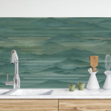 Kitchen wall cladding - Mountains in the Mist Green