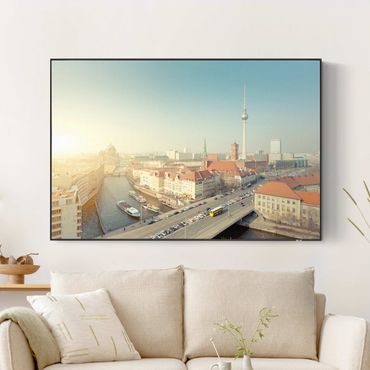 Print with acoustic tension frame system - Berlin In The Morning