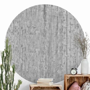 Self-adhesive round wallpaper concrete - Concrete Look Wallpaper With Stripes