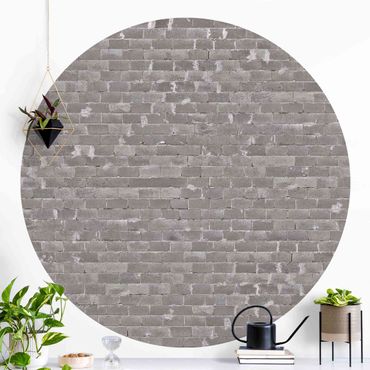 Self-adhesive round wallpaper concrete - Concrete Brick