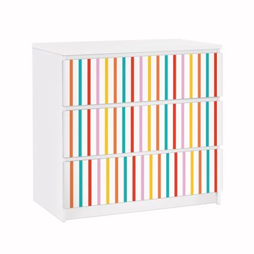 Adhesive film for furniture IKEA - Malm chest of 3x drawers - No.UL750 Stripes