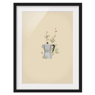 Framed prints - Bialetti with flowers