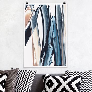 Poster - Blue And Beige Stripes