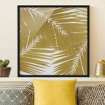Framed poster - View Through Golden Palm Leaves