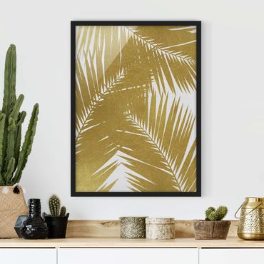 Framed poster - View Through Golden Palm Leaves