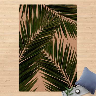 Cork mat - View Through Green Palm Leaves - Portrait format 2:3