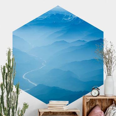 Self-adhesive hexagonal pattern wallpaper - View Over The Himalayas