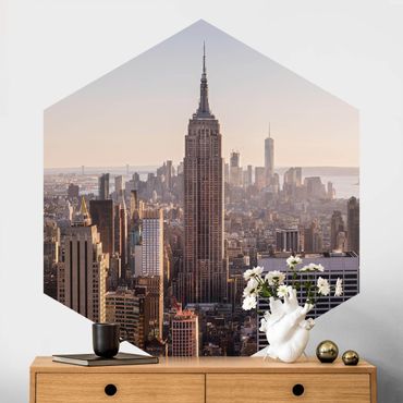 Self-adhesive hexagonal pattern wallpaper - View From The Top Of The Rock