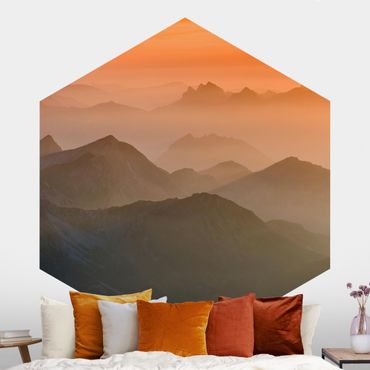 Self-adhesive hexagonal pattern wallpaper - View Over The Zugspitze