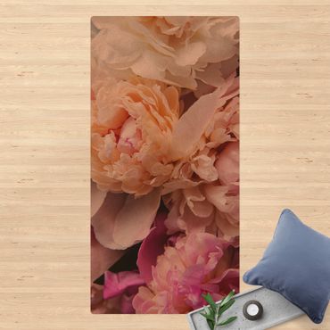 Cork mat - Blooming Peonies - Portrait format 1:2