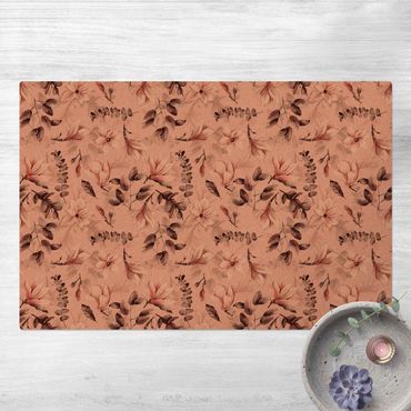 Cork mat - Blossoms With Gray Leaves In Front Of Pink - Landscape format 3:2