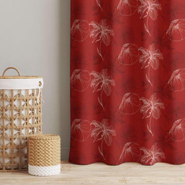 Curtain - Flower Mix - Red