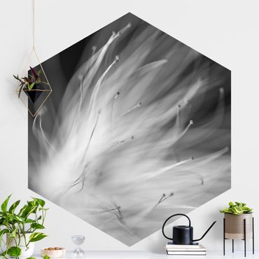 Self-adhesive hexagonal pattern wallpaper - Pollen Black And White