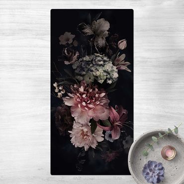 Cork mat - Flowers With Fog On Black - Portrait format 1:2