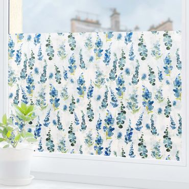 Window decoration - Magnificent Flowers In Blue