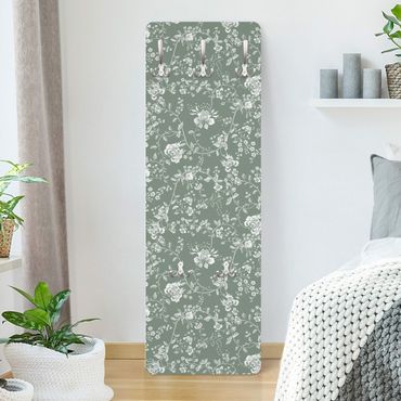 Coat rack modern - Flower Tendrils On Green