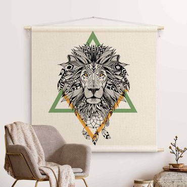 Tapestry - Boho Lion With Dreamcatcher