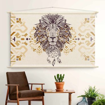 Tapestry - Boho Lion With Dreamcatcher
