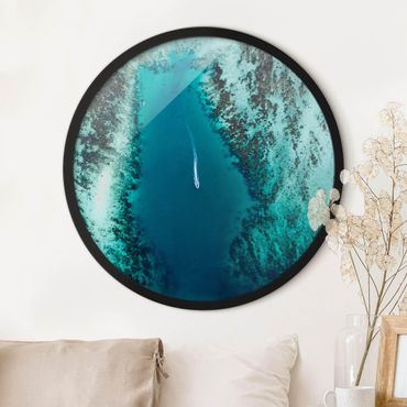 Circular framed print - Boat Trip