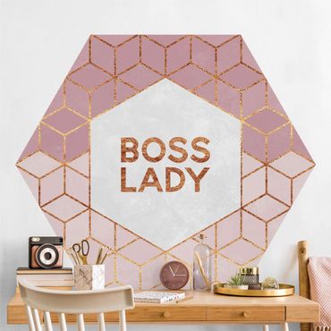 Self-adhesive hexagonal pattern wallpaper - Boss Lady Hexagons Pink