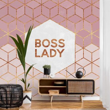 Wallpaper - Boss Lady Hexagons Pink
