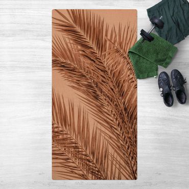 Cork mat - Bronze Coloured Palm Fronds - Portrait format 1:2