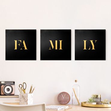 Print on canvas - Letters FAMILY White Set I