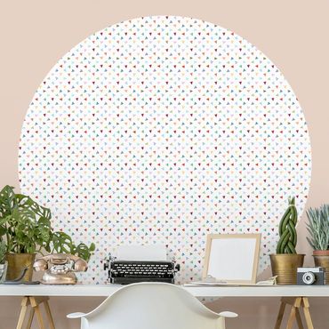 Self-adhesive round wallpaper kids - Colourful Watercolour Triangles