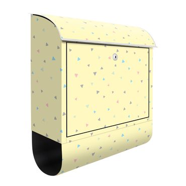 Letterbox - Colourful Drawn Pastel Triangles On Yellow