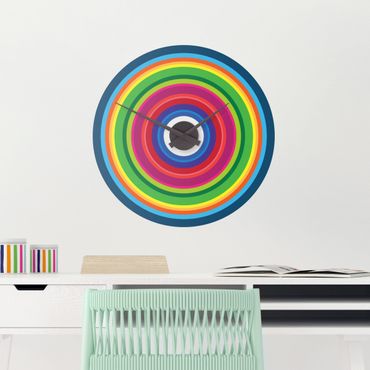 Wall sticker clock - Colourful Circles