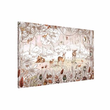 Magnetic memo board - Colourful hustle and bustle in the autumn forest