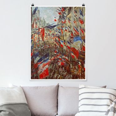 Poster art print - Claude Monet - The Rue Montorgueil with Flags