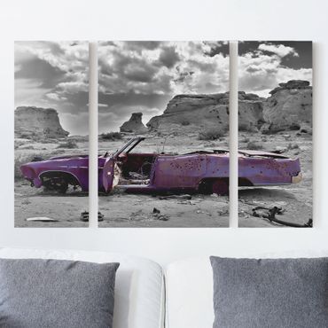 Print on canvas 3 parts - Pink Cadillac