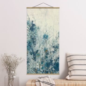 Fabric print with poster hangers - Blue Spring Meadow I