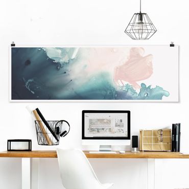 Panoramic poster abstract - Surging Rose Quartz I