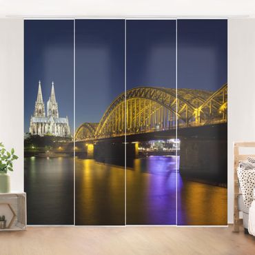 Sliding panel curtains set - Cologne At Night