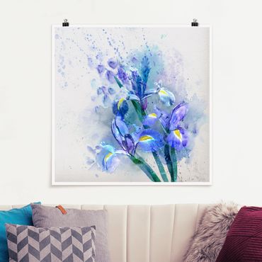 Poster - Watercolour Flowers Iris