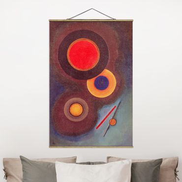 Fabric print with poster hangers - Wassily Kandinsky - Circles And Lines