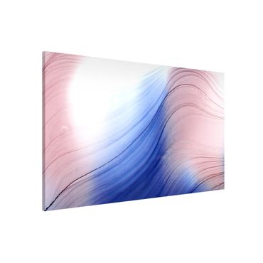 Magnetic memo board - Mottled Colours Blue With Light Pink