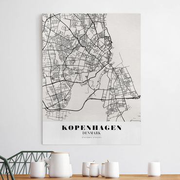 Print on canvas - Copenhagen City Map - Classic