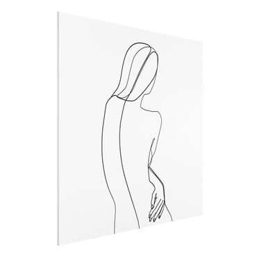 Print on forex - Line Art Back Woman Black And White