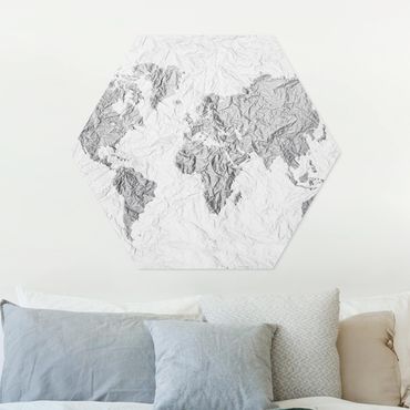 Forex hexagon - Paper World Map White Grey
