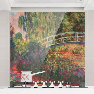 Glass Splashback - Claude Monet - The Japanese Bridge Giverny - Square 1:1