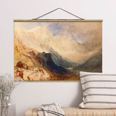 Fabric print with poster hangers - William Turner - View along an Alpine Valley, possibly the Val d'Aosta