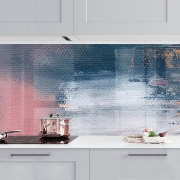 Kitchen wall cladding - Pink Storm With Gold