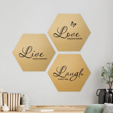 Alu-Dibond hexagon - Live Laugh Love