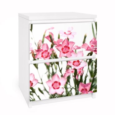 Adhesive film for furniture IKEA - Malm chest of 2x drawers - Pink Flowers