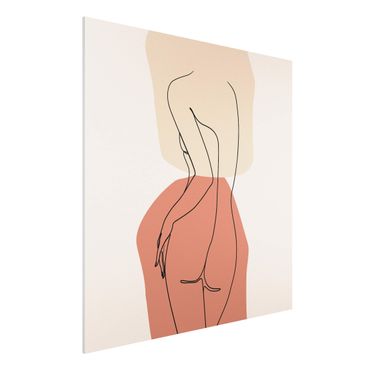Print on forex - Line Art Woman Back Brown